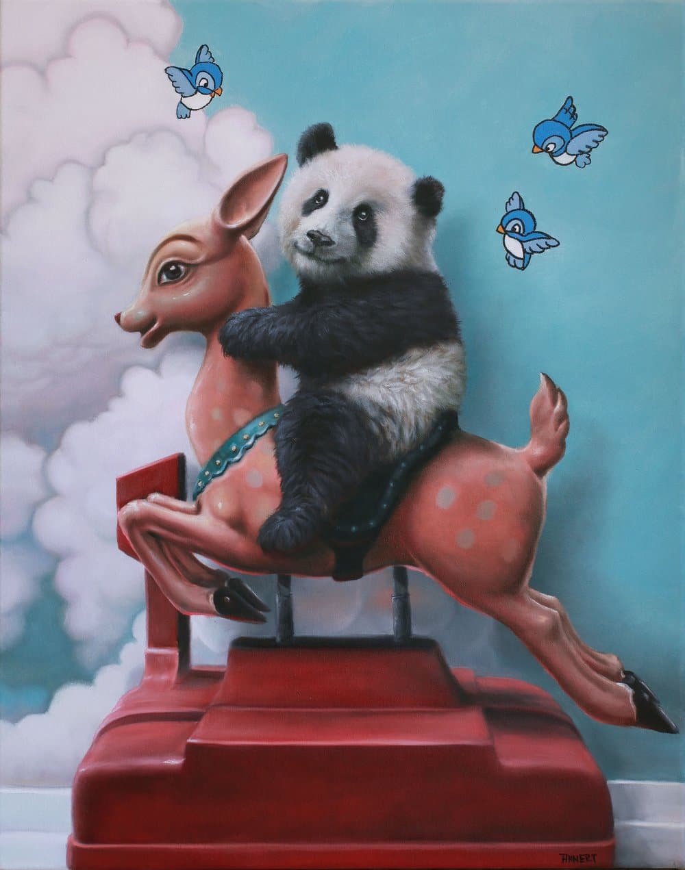 Richard Ahnert pintura antropomorfa panda