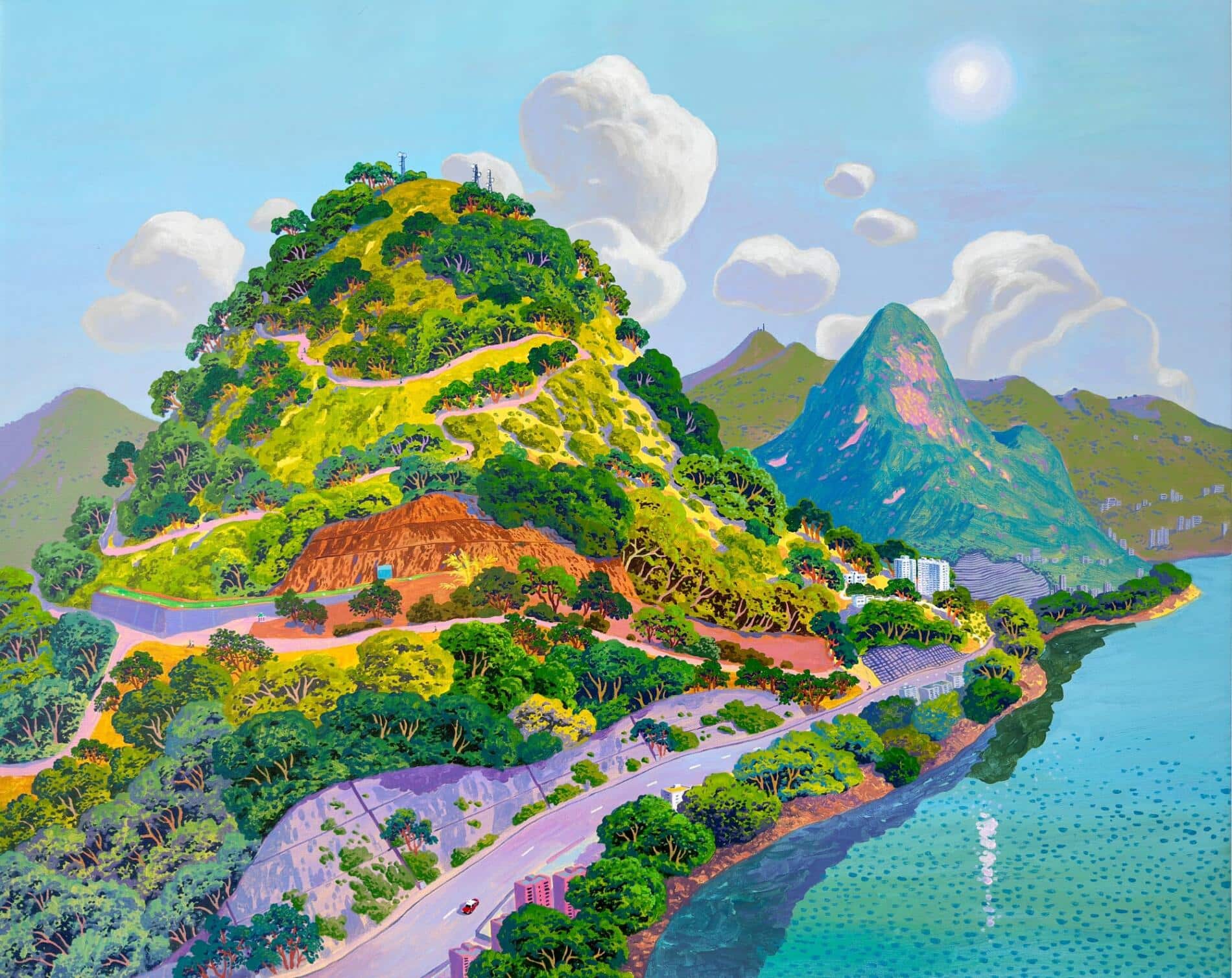 Wong Chun Hei pintura de paisajes montañas montañas coloridas