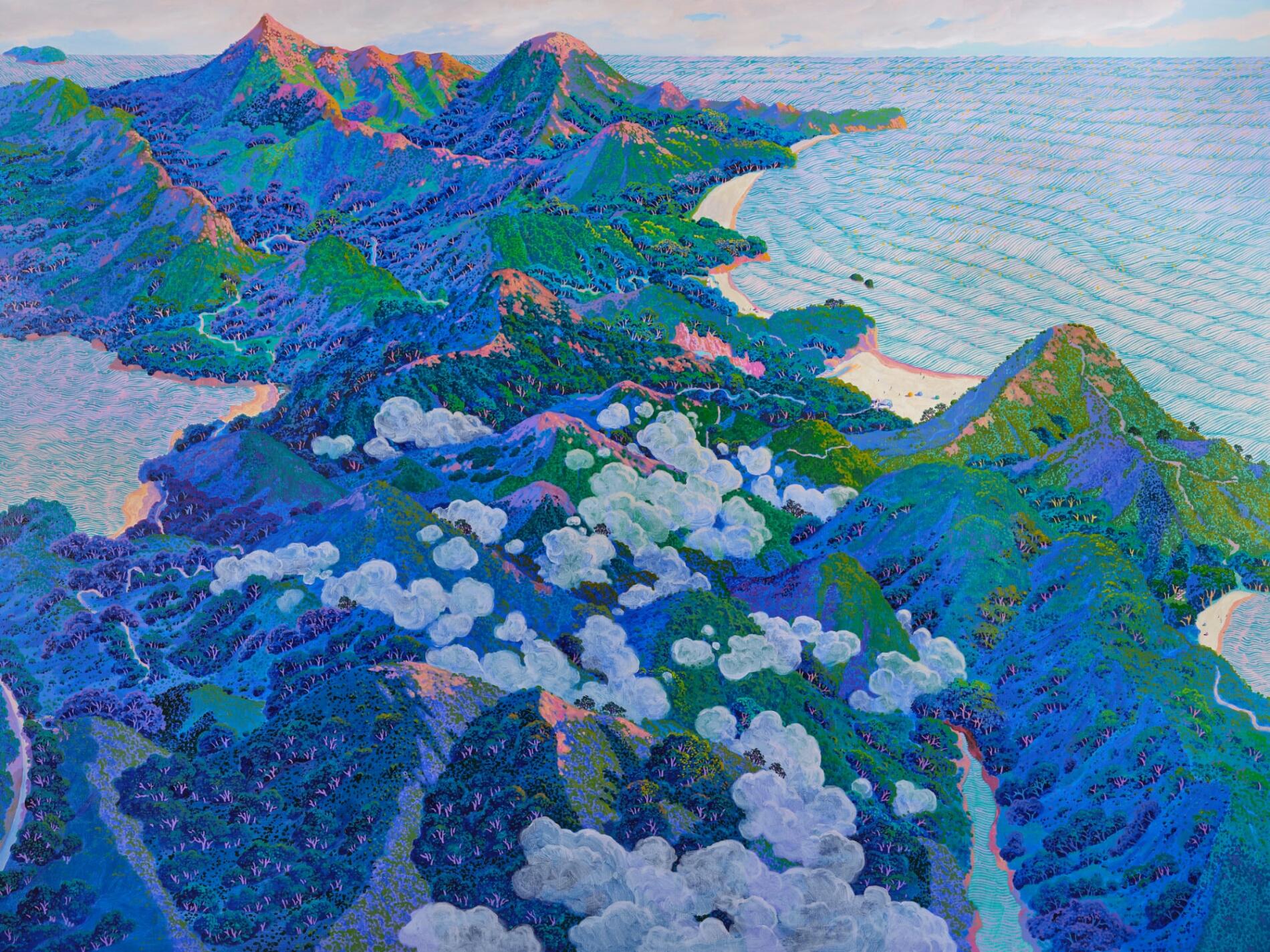 Wong Chun Hei pintura de paisajes montañas rocosas