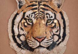 Josh Gluckstein esculturas de animales en cartón tigre