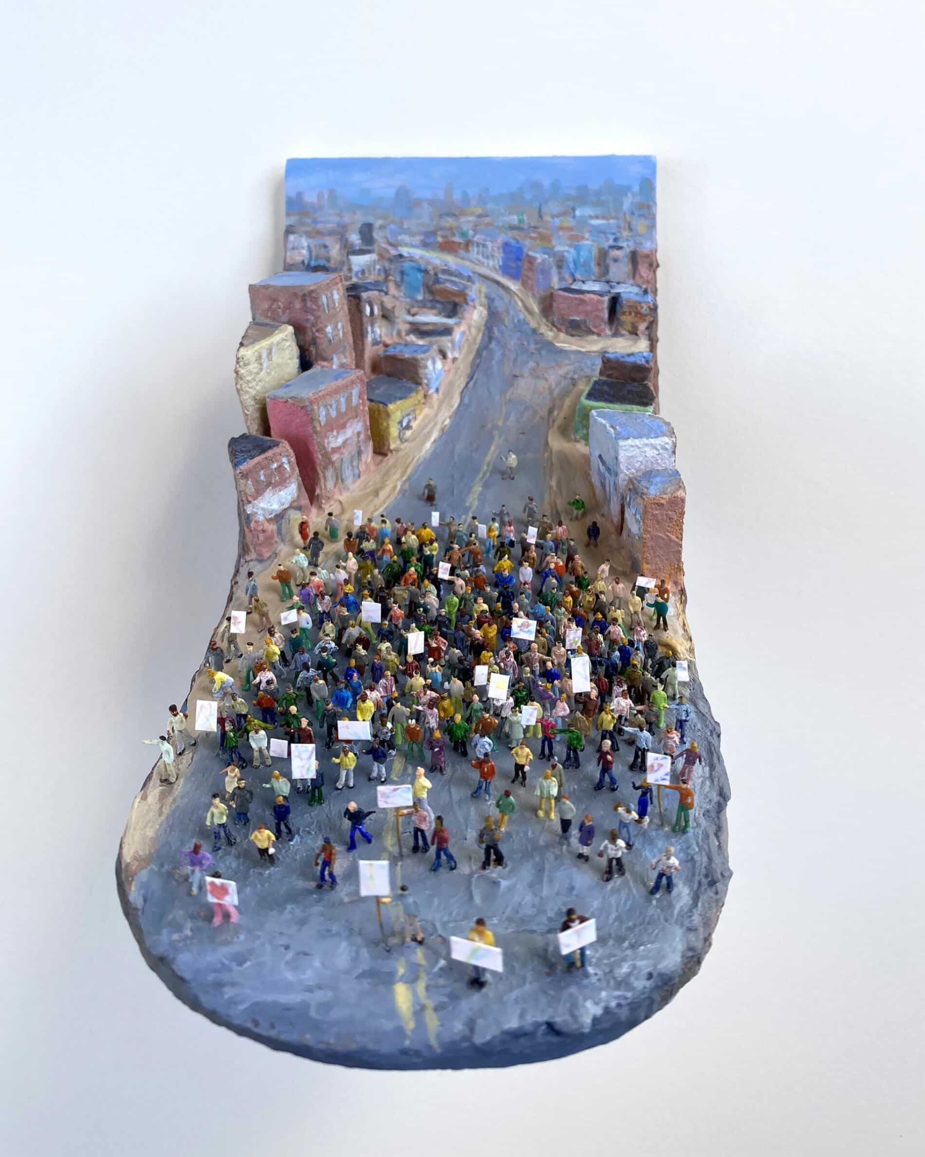 Barry Hazard pintura miniatura multitud