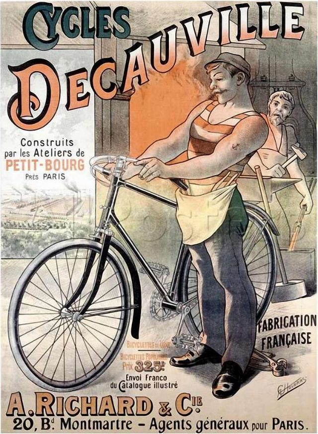 carteles franceses bicicletas Cycles Decauville, 1892
