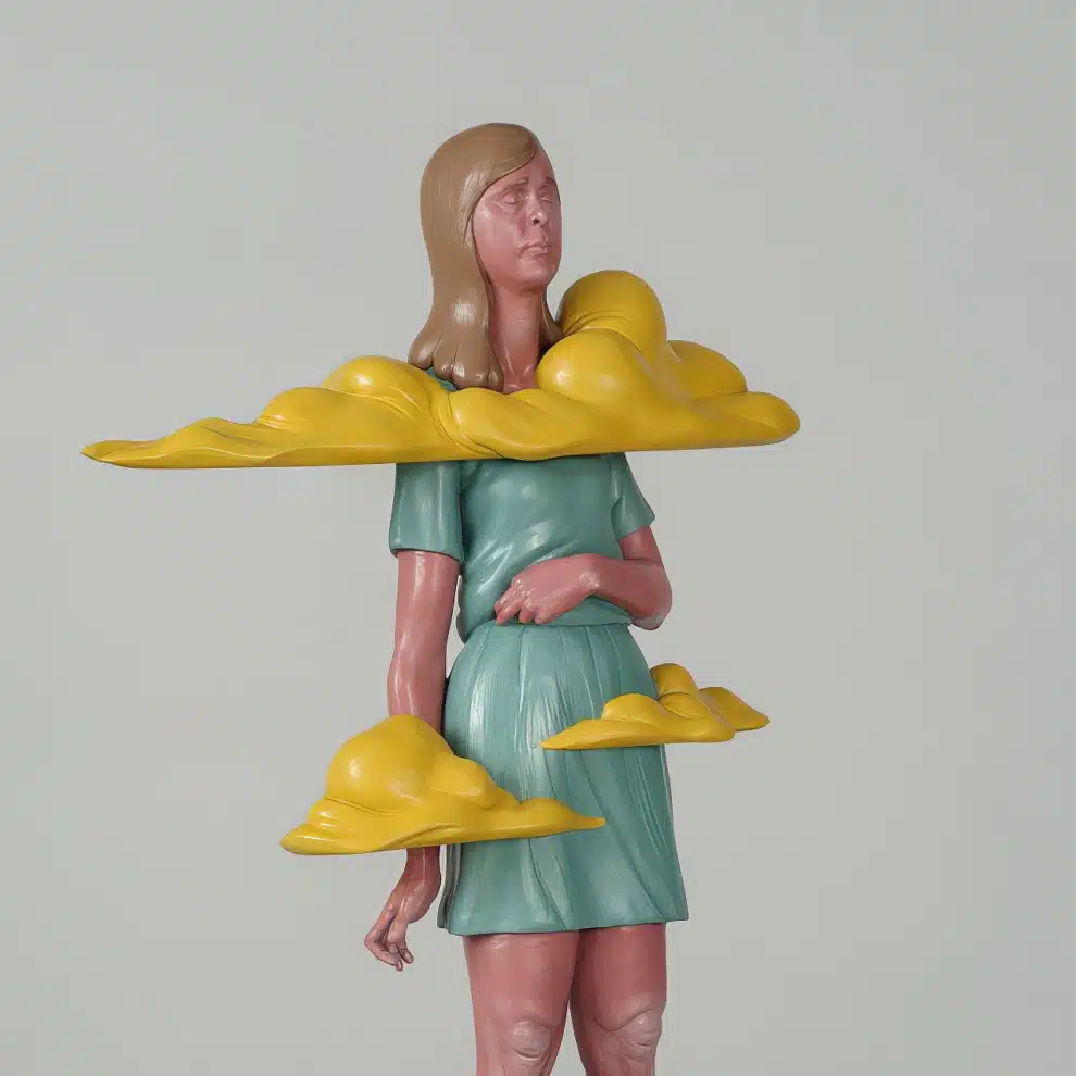 Troy Coulte escultura surreal figura cloud